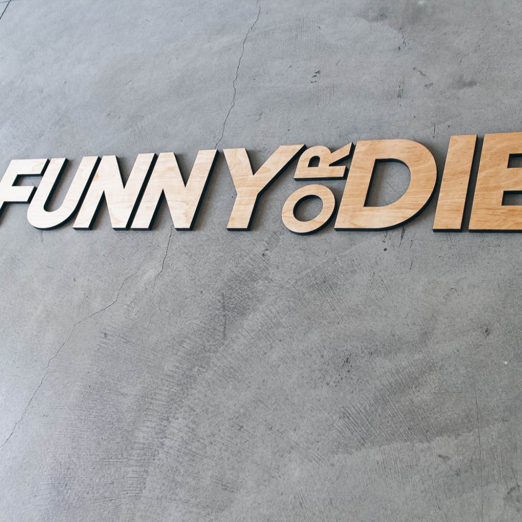 Funny or Die Floating Wood Sign