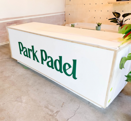 Park Padel Reception Desk Signage